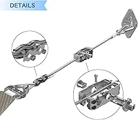 Vista 2 de E&K Kit de accesorios para toldo con cable de tensión, almohadilla de cabrestante para ojos y ganchos para instalación de velas rectangulares