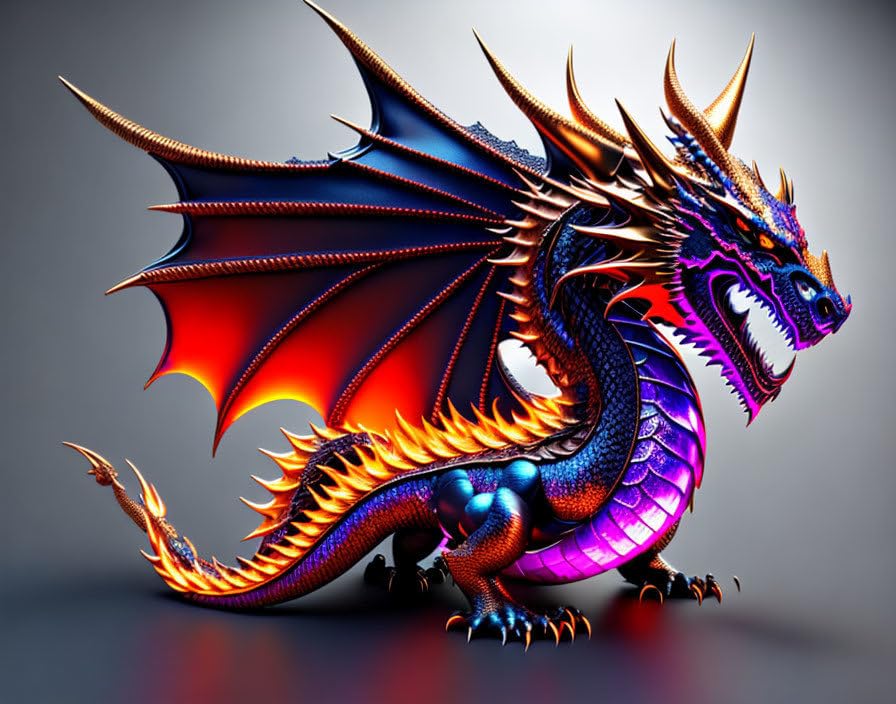 Poster dragon féroce SERENDIPITP toile 58x90 cm pour mur vide sans vie