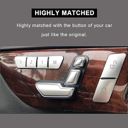 Miniatura 9 de Cubierta de botón de desbloqueo de bloqueo negro para asiento de puerta de memoria, interruptor de parche de repuesto para Mercedes Benz GLK ML GL A