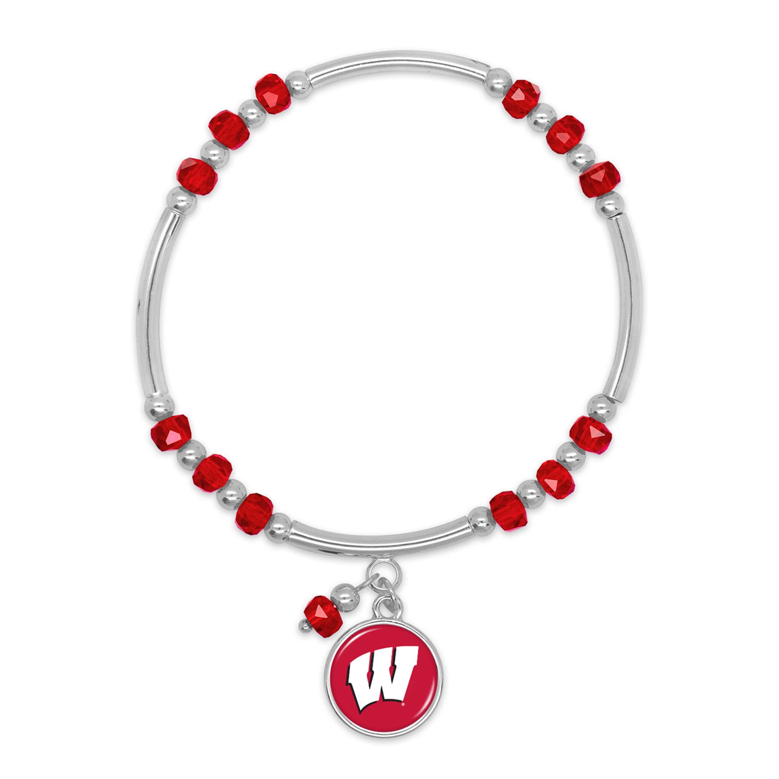 From the Heart Wisconsin Badgers Ivy Stretch Bracelet Silver Jewelry Gift UW