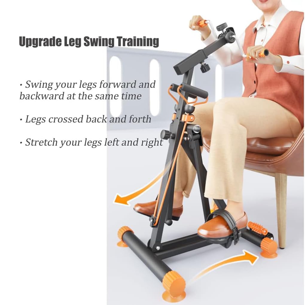 4-in-1 Pedal Exerciser, Biciclette da Allenamento Riabilitativo Regolabili per Braccio E Gamba, con Massaggio Agopunto, Monitor LCD Integrato, Migliorare La Forza Muscolare, per Emiplegia, Anziani