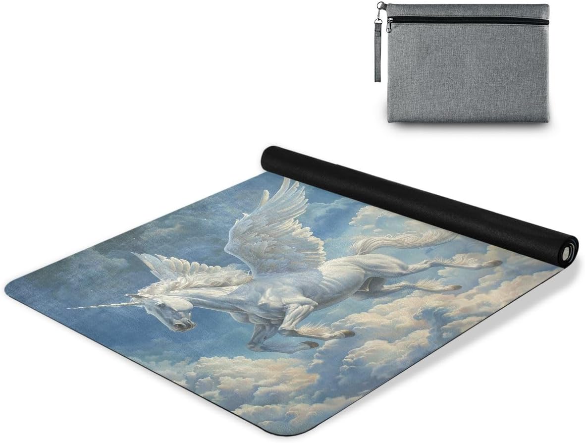 ALAZA Unicorn Flying Cloud Yoga Mat Non Slip Fitness Exercise Mat, Workout Mat for Yoga, Pilates and Floor Exercises
