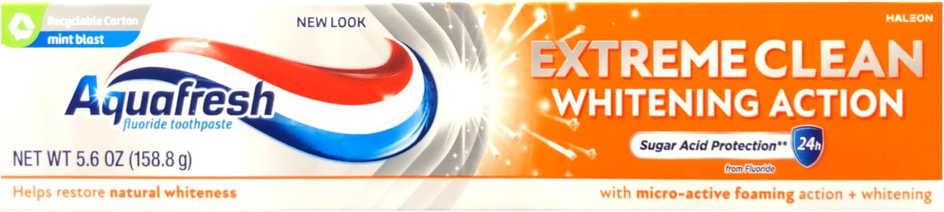 Aquafresh Extreme Clean Whitening Action Fluoride Toothpaste Mint Blast