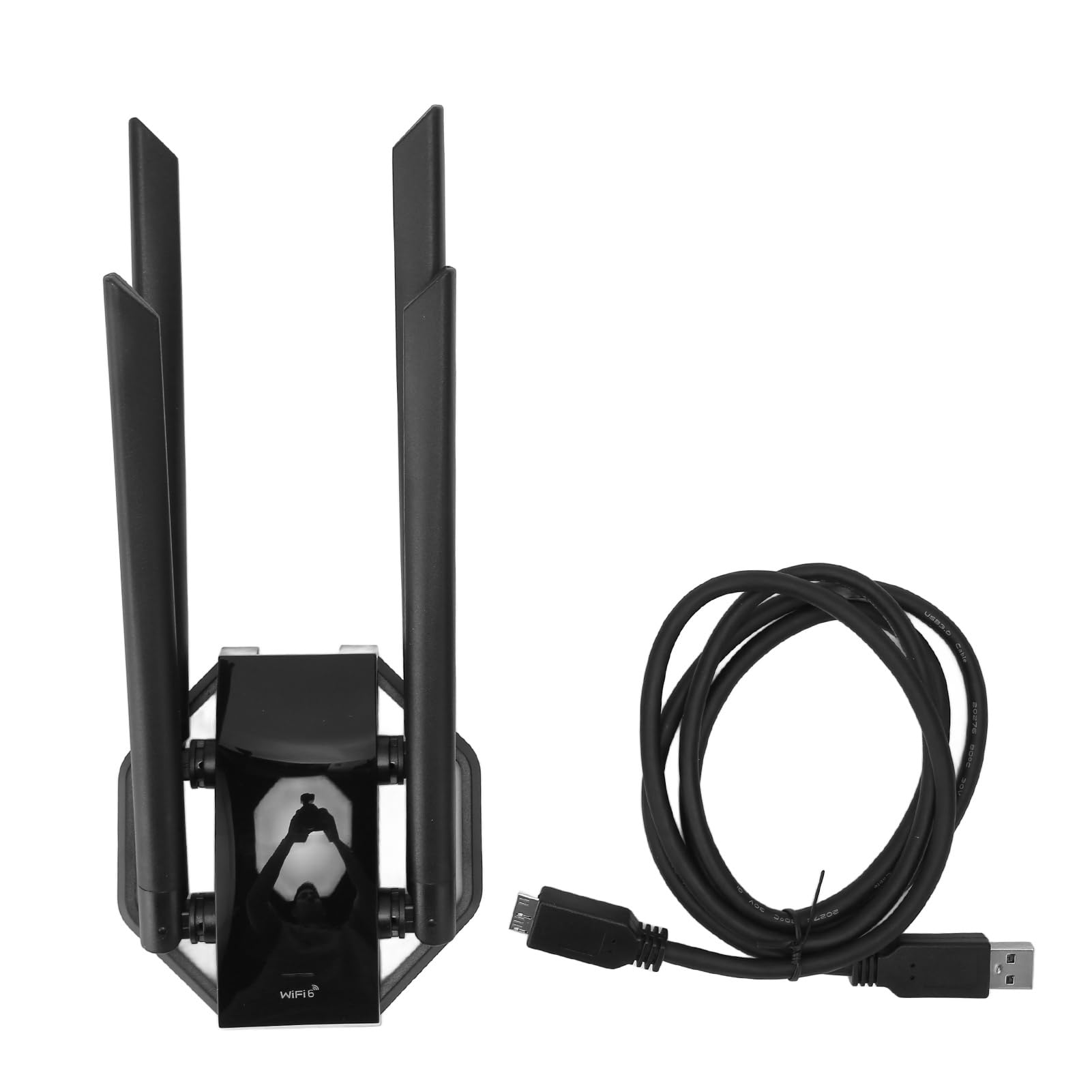 Yunseity Adaptador USB WiFi 6 PC PC DE Escritorio, Adaptador DE Red Inalámbrica DE 2,4 GHz Y 5 GHz con 4 Antenas DE Alta Ganancia, Dongle WiFi USB Inalámbrico Compatible con 10