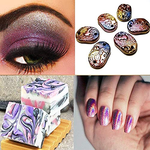 Epoxidharz Farbe, 9 PCS Mica Pulver Seifenfarbe Set Metallic Farbe Resin Farbe Pigmente Pulver für Seife Kunstharz… – Bild 4