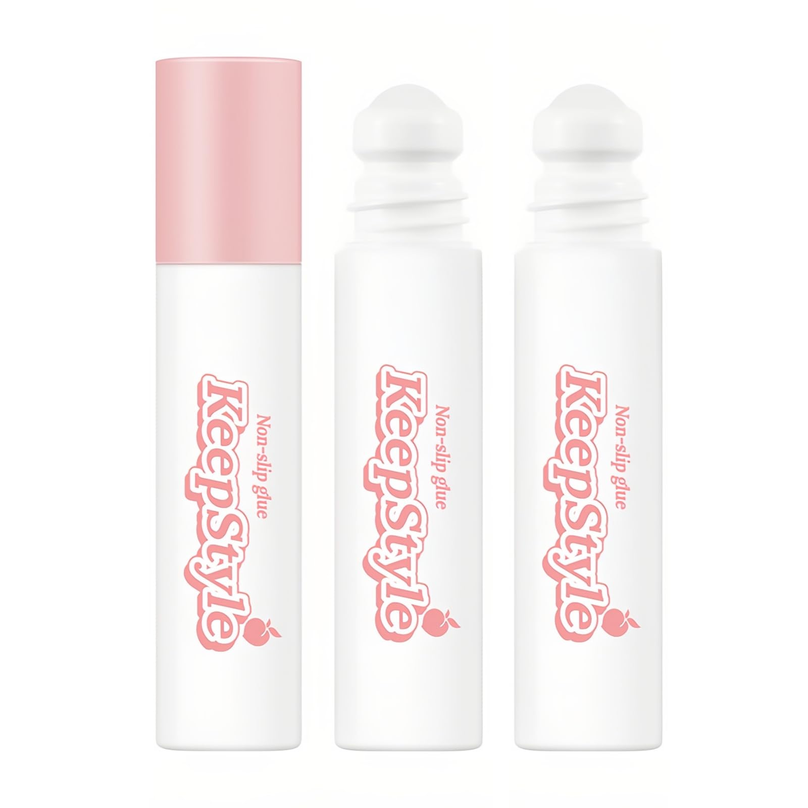 Clear Tape Adhesive for Clothes & Skin, Invisible Low Collar Strap Fixing Tape, Liquid Roll On Anti-Slip Glue - Easy to Use and Remove, Long-Lasting, Breathable (3pcs)