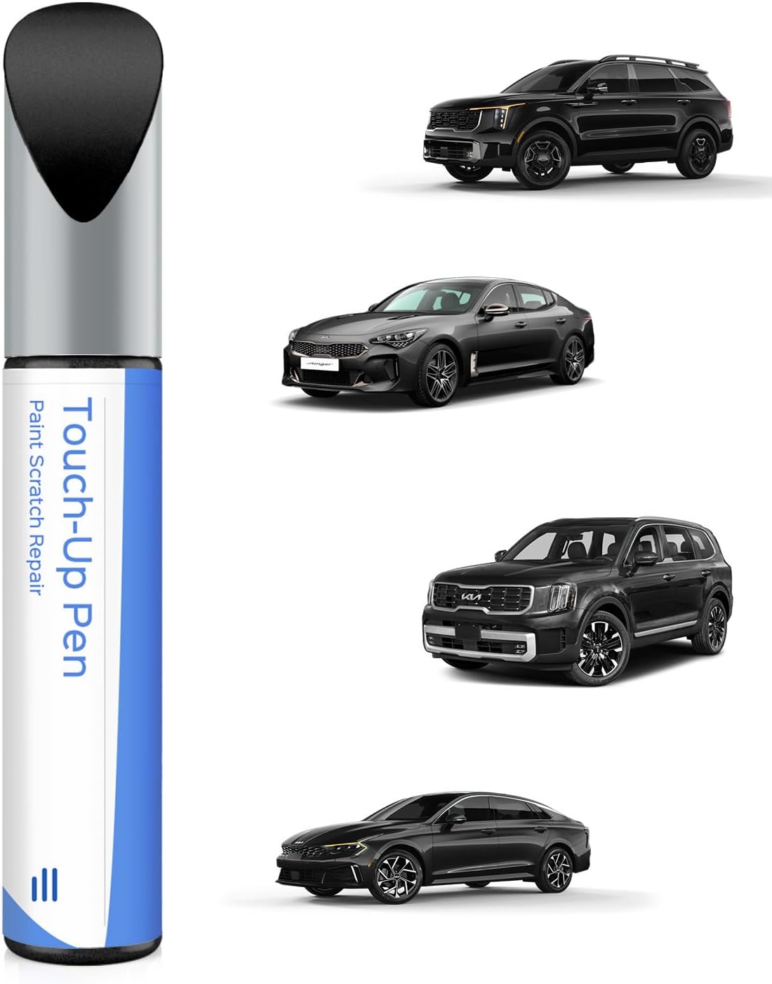 Touch Up Paint Compatible with Kia Exact Match Chips and Nicks Touch Up (Ebony Black(EB) Compatible with Borrego/Forte/K5/Optima-models/Rio/Sorento/Sportage/Telluride)