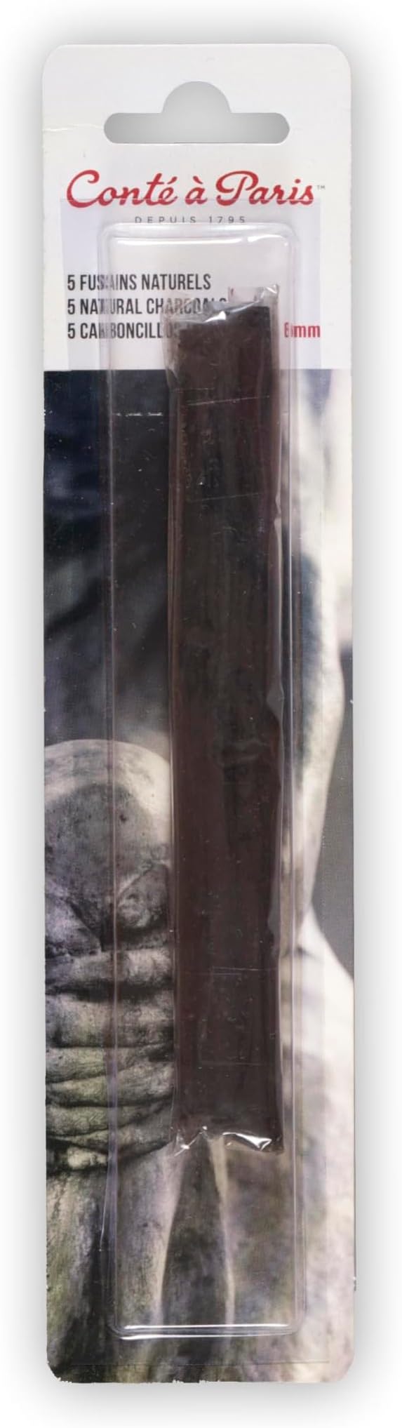Conté à Paris 6mm Round Natural Charcoal ( Pack of 5)