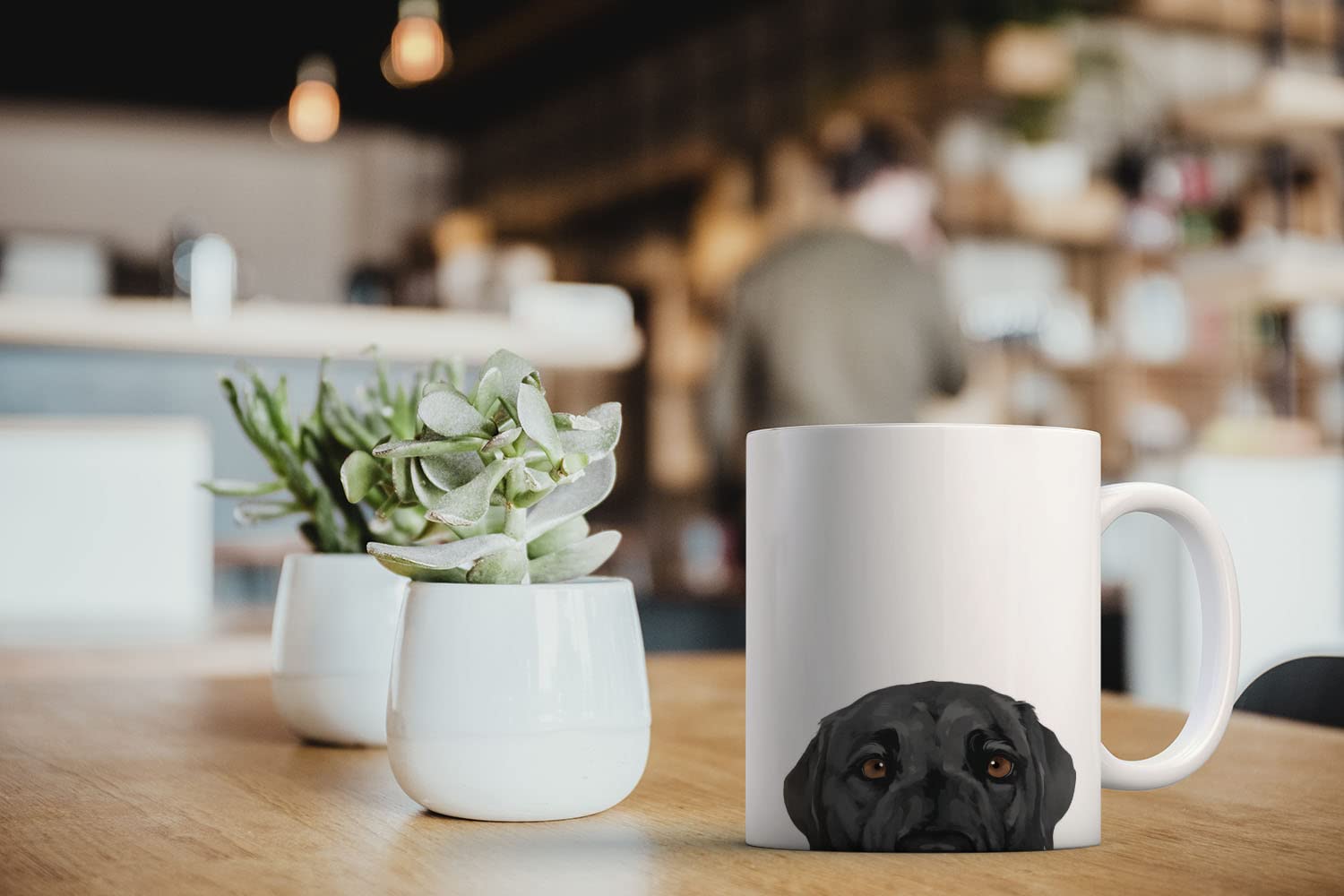 MUGBREW Black Labrador Retriever Dog Ceramic Coffee Mug Tea Cup, 11 OZ