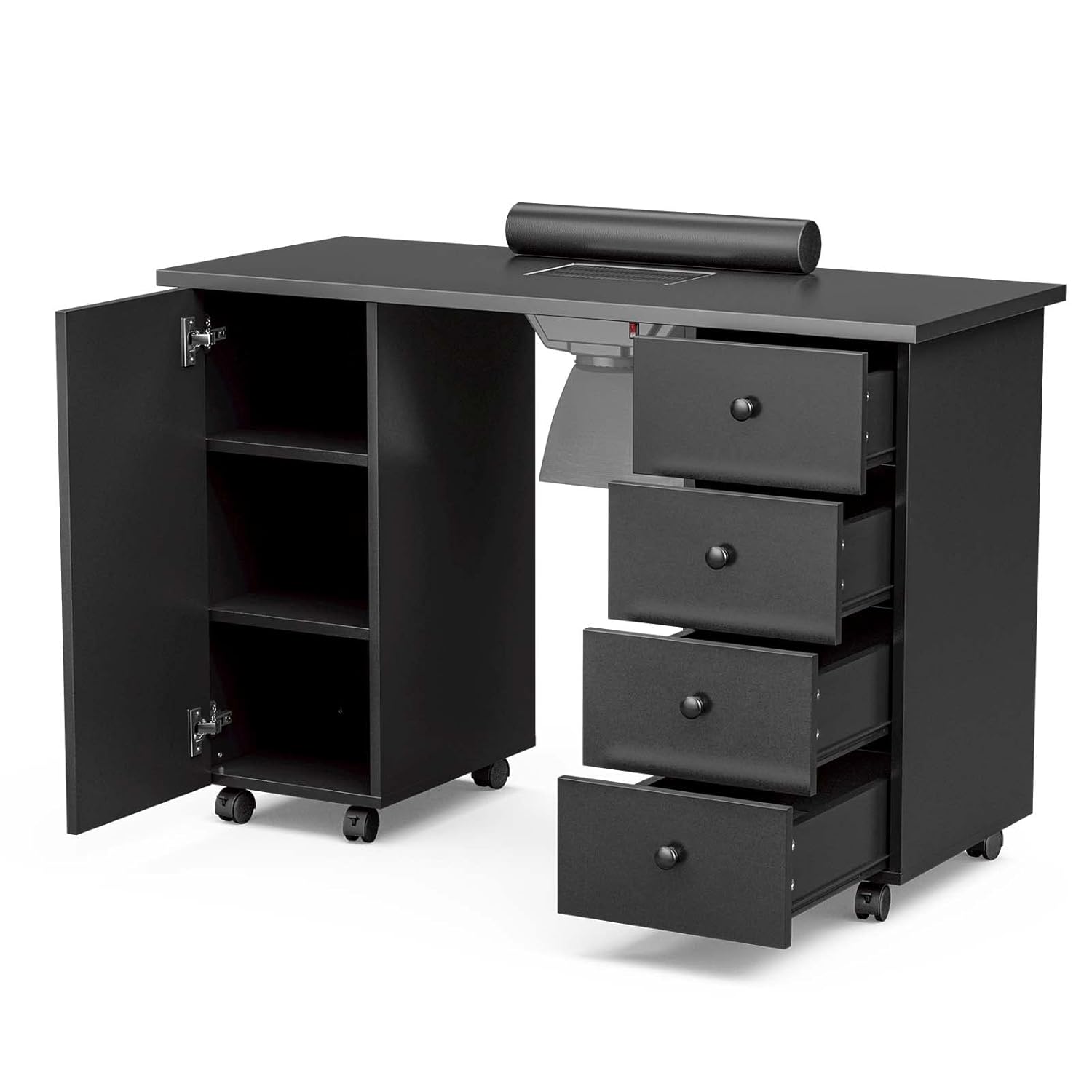 Paddie Manicure Table Nail Desk for Nail Tech, Nail Tech