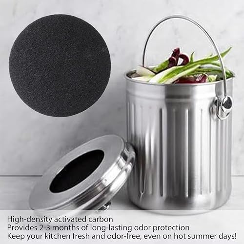 Miniatura 4 de Filtros de carbón de 6.7 pulgadas para cocina, filtro de repuesto de contenedor de compost, juego de recambio de cubeta para encimera, juego de