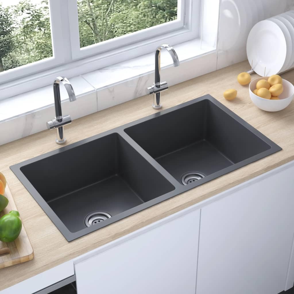 Hardware Item-Handmade Kitchen Sink Black Stainless Steel