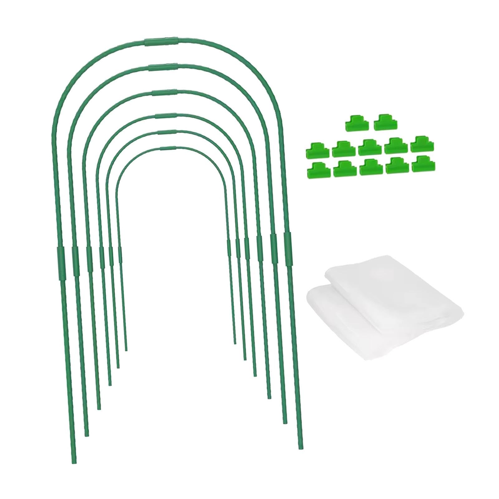 Invernadero para Plantas Kit de Marco para Camas Elevadas con Clips Apoyo de Acero Manganeso Práctico Y Adecuado para Huertos Jar, con Red