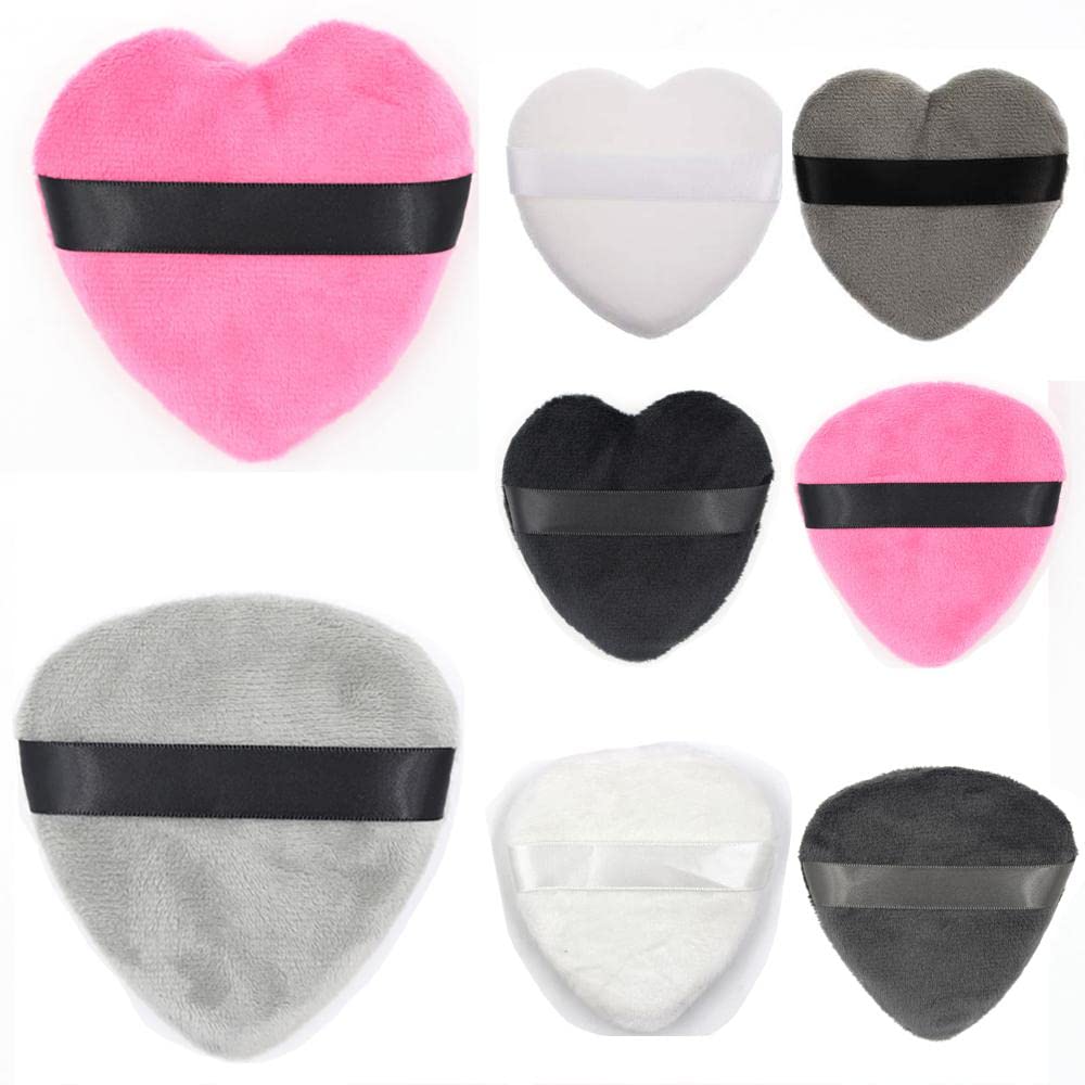 Makeup Blendiful Puffs,Large Face Powder Puffs Cotton Velour Tear Drop Shape and Love Shape Puff,Makeup Tool Beauty Sponges Blender (Peach Heart - Big, PACK OF 1 PCS)