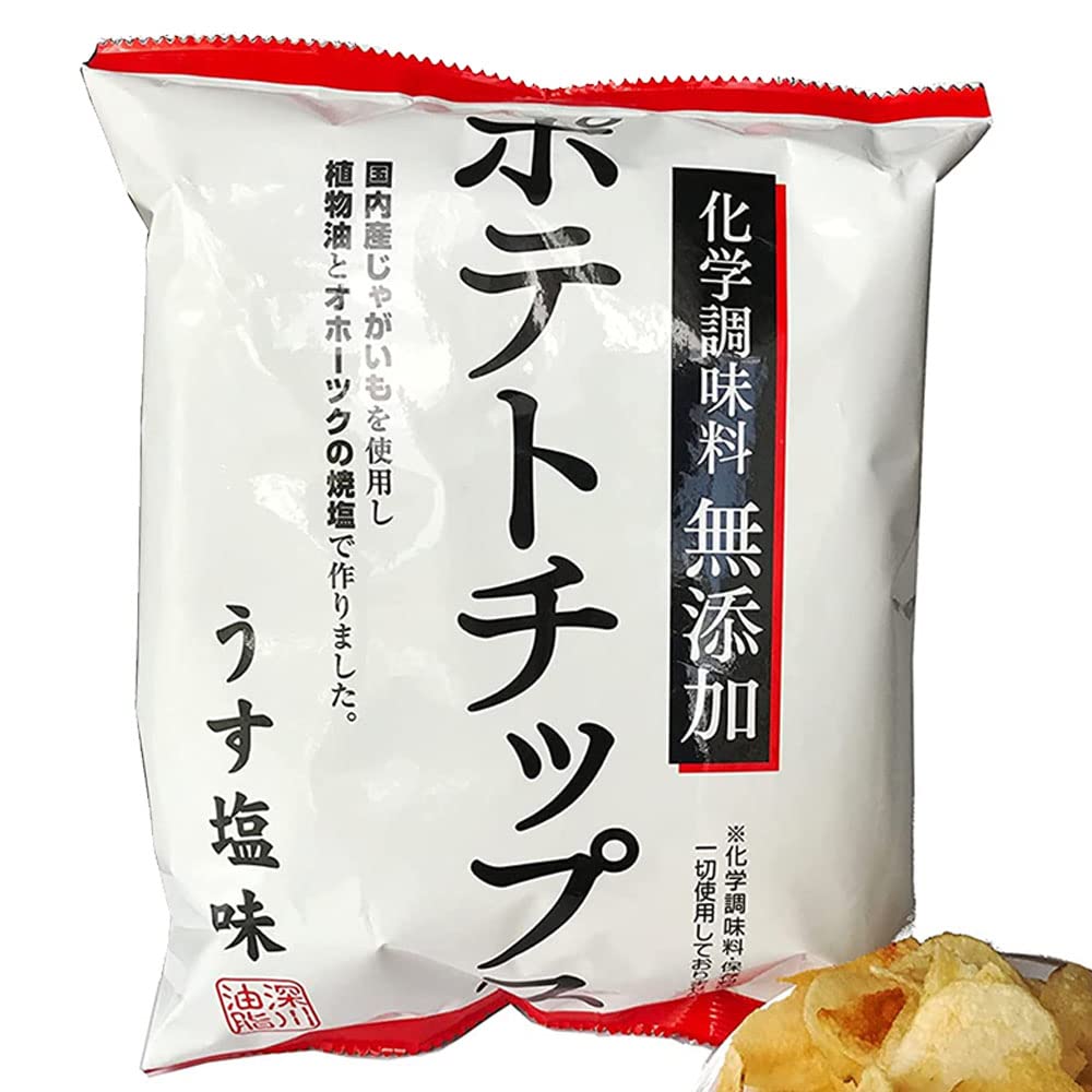 Amazon.co.jp: 深川油脂工業 ポテトチップス うす塩 60gx1袋 化学調味