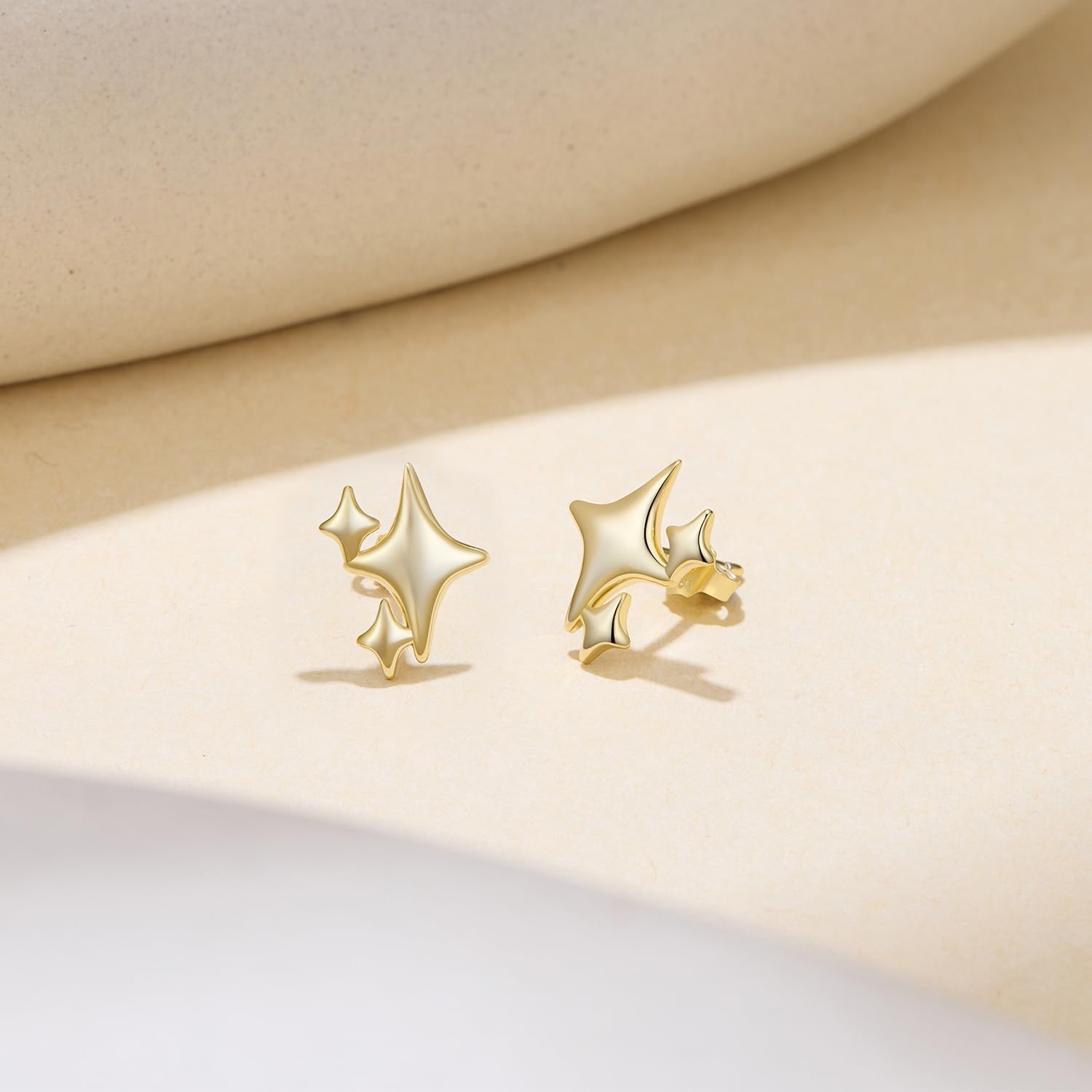 Dainty Stud Earrings for Women Sterling Silver Posts Star Colver Bow Earrings 14K Gold Plated Dainty Stud Earring funky Jewerly - Image 7