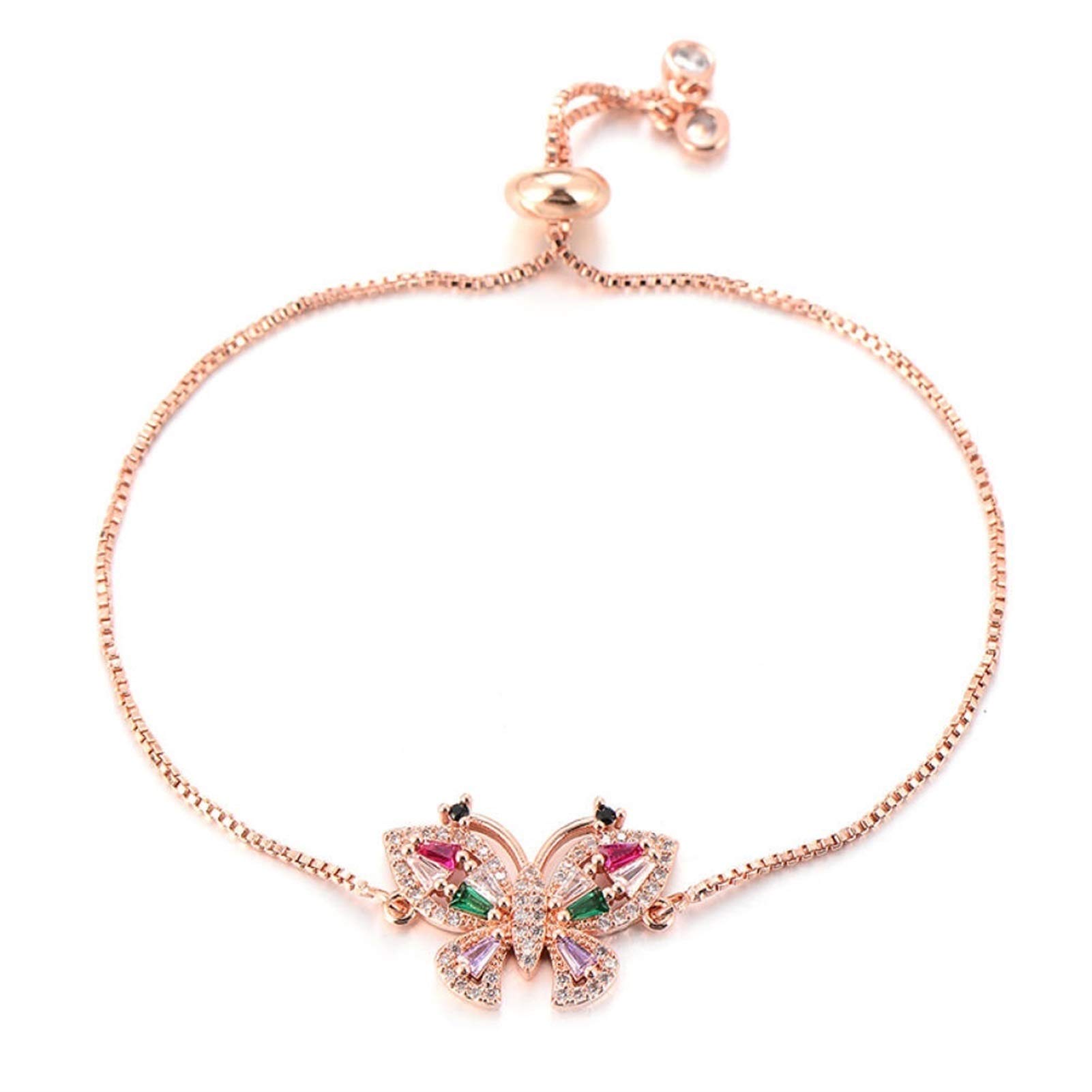 Breloque papillon princesse et chaîne en pierre coupée