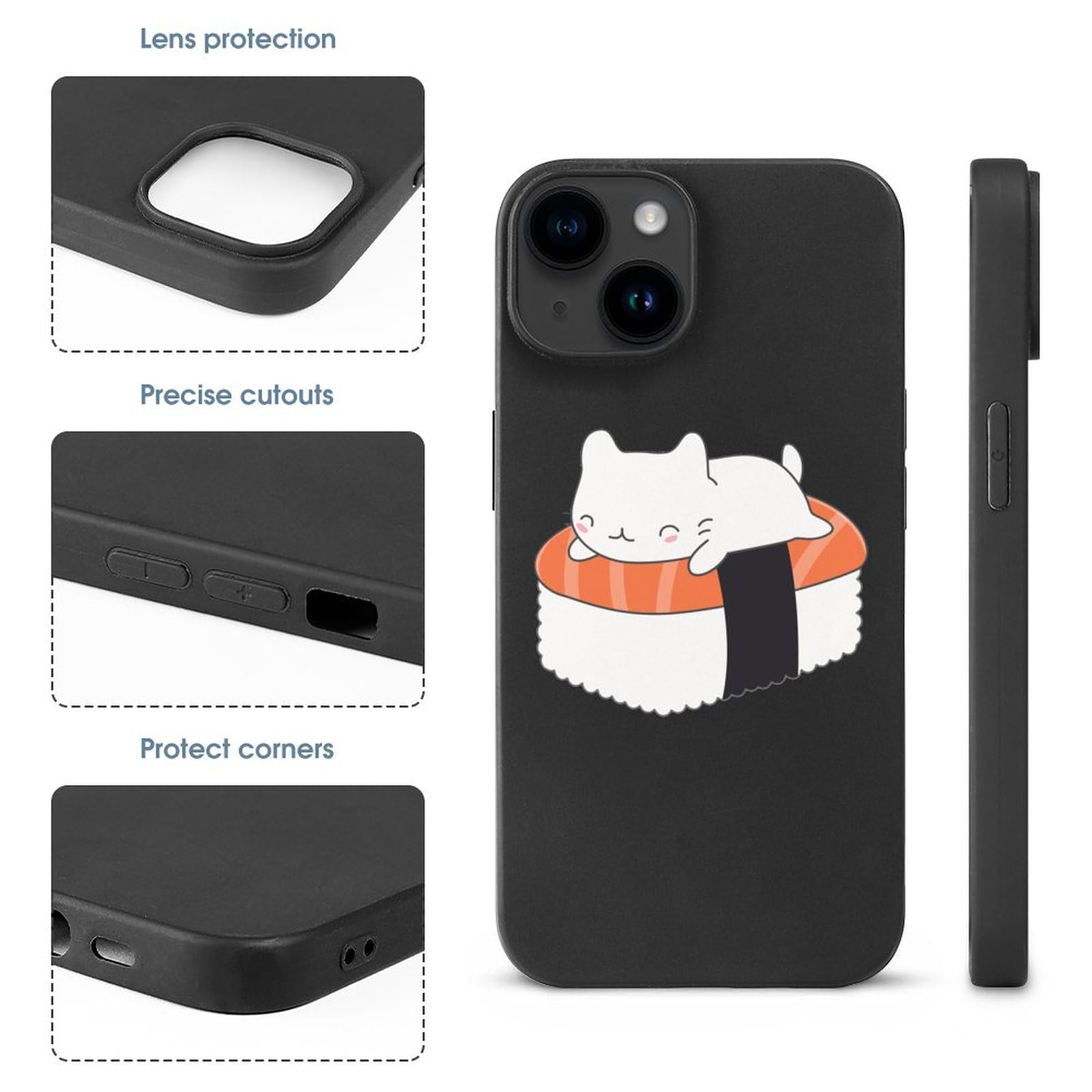 iPhone15ケース｜CASETiFY｜SUSHI PERSIAN CAT Creative Sushi Cat Phone Case For iPhone 15 14 13 12 11 Pro