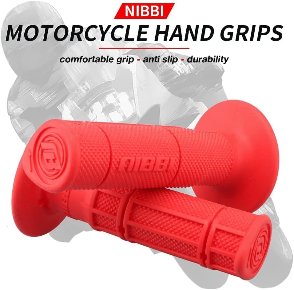 Miniatura 2 de NIBBI Empuñaduras de mango de motocicleta todoterreno agarre cómodo antideslizante duradero para manillar de acelerador de motocross