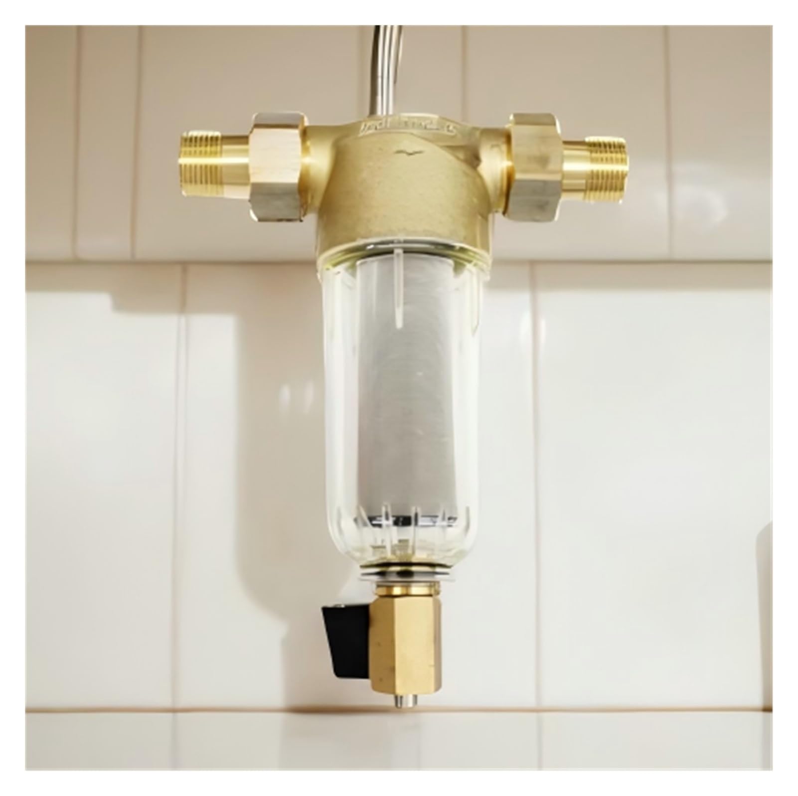Filtro acqua pre-sedimenti Spindown riutilizzabile for tutta la casa 4000 l/h, 60 micron, prefiltro, 3/4" FNPT+1" MNPT, Ottone nel sapore dell'acqua. Installazione semplice
