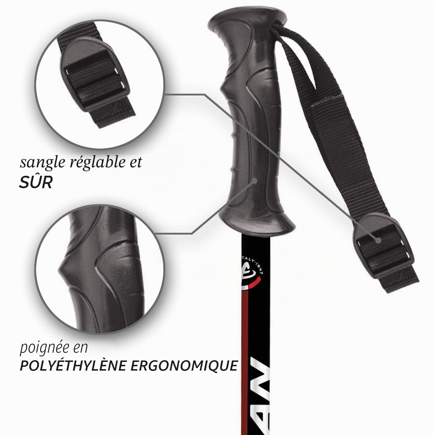 FIZAN Modèle Explorer, Veer Bâtons de marche nordique en aluminium ultraléger réglables