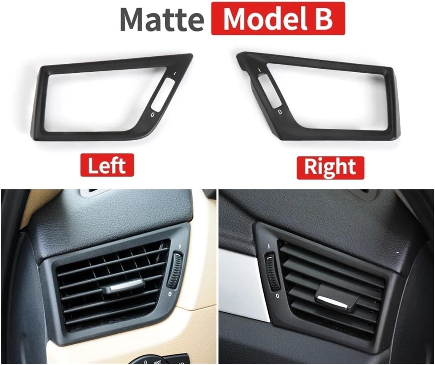 Air conditioning vents Left Right Row Wind Air Conditioning Vent Grill Outlet Panel Plate Cover Fit For X1 Series E84 Accessories 2010-2016(Left Polish)