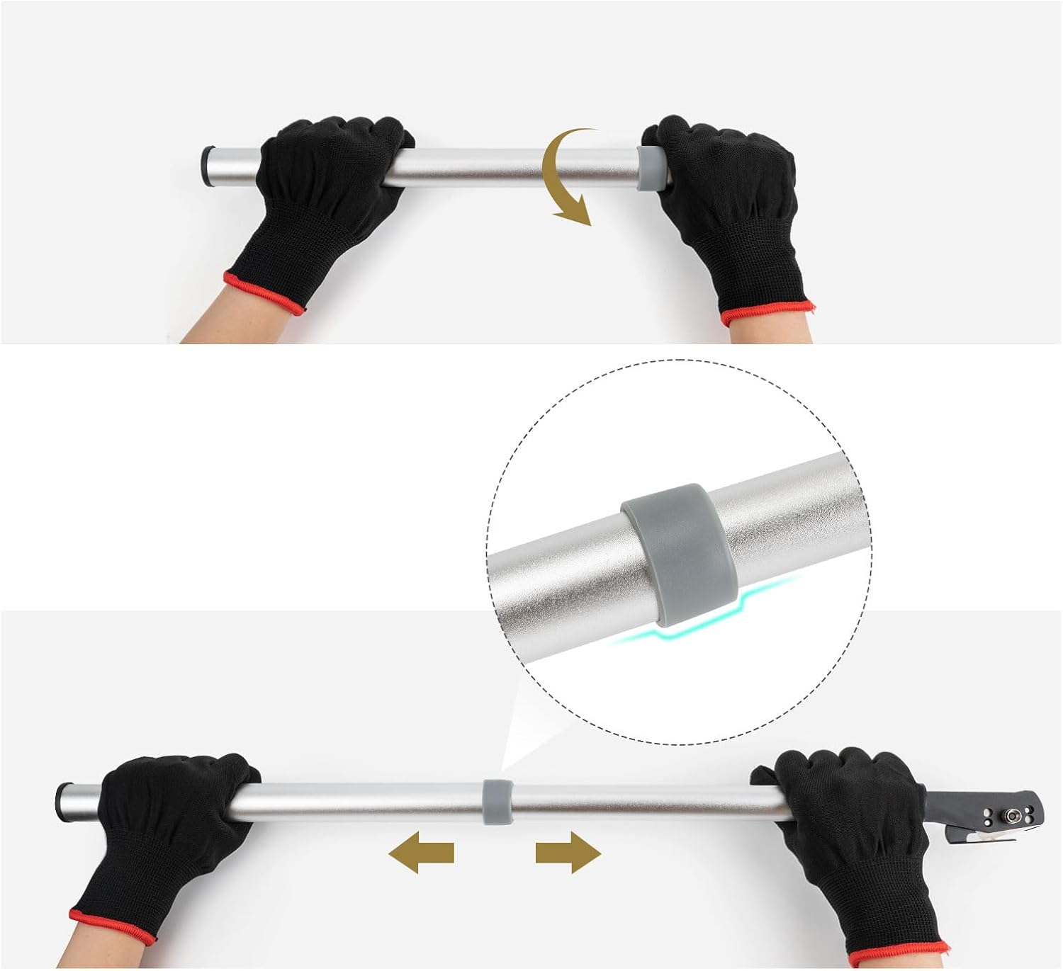 NEWISHTOOL Scalable Pole Long Handle Film Cutter, Anti-Sticky PTFE Felt Adhesive Vinyl Cutter, Wallpaper Backpaper Slitter Cutting Tool 42cm-67cm Long Distance Cutting Knife Tool Safety Cut