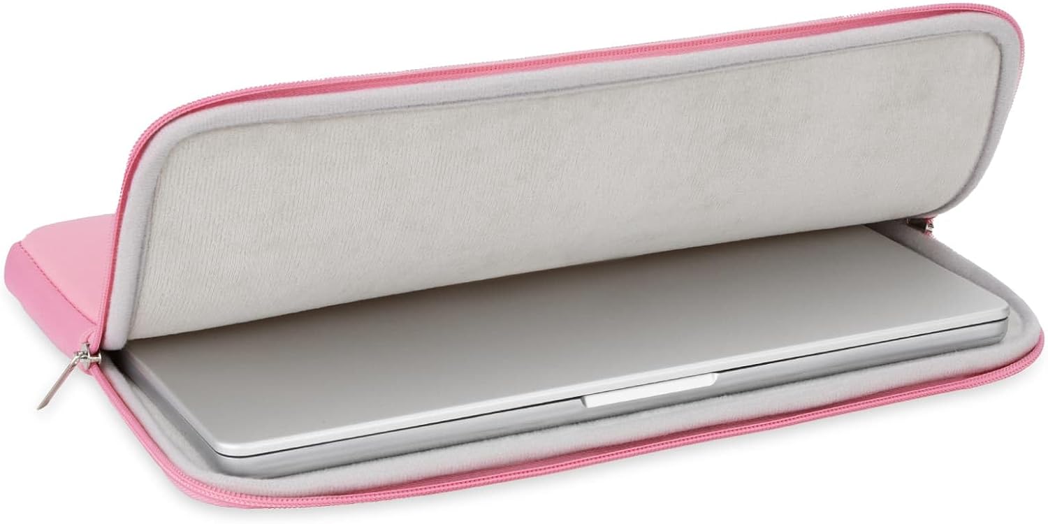 RAINYEAR 14 Inch Laptop Sleeve Carrying Case with Accessories Pouch, Pink image 5
