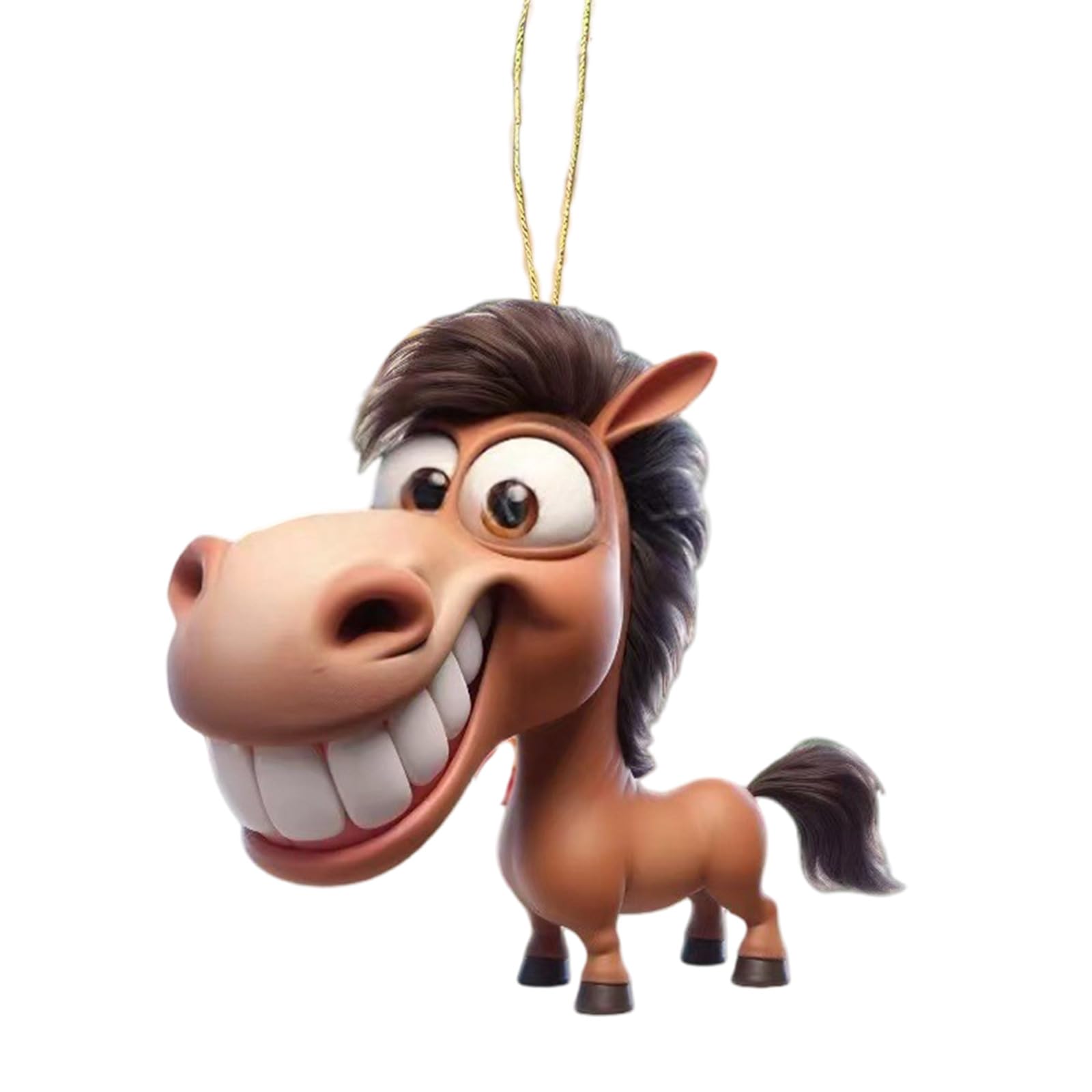 Playful Cartoon Horse 2D Acrylic Ornament for Automotive Rearview Decoration Couple Friendly Accessory Hanging Car Decoration