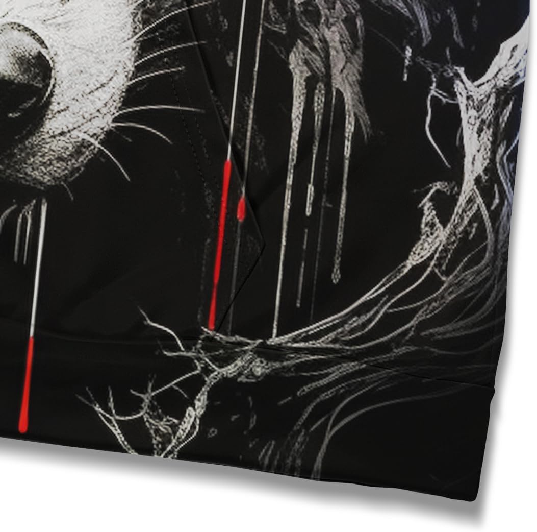 Men's Novelty Wolf Graphic Hoodies 3D Print Animal Fashion Pocket Sweatshirt - Image 4