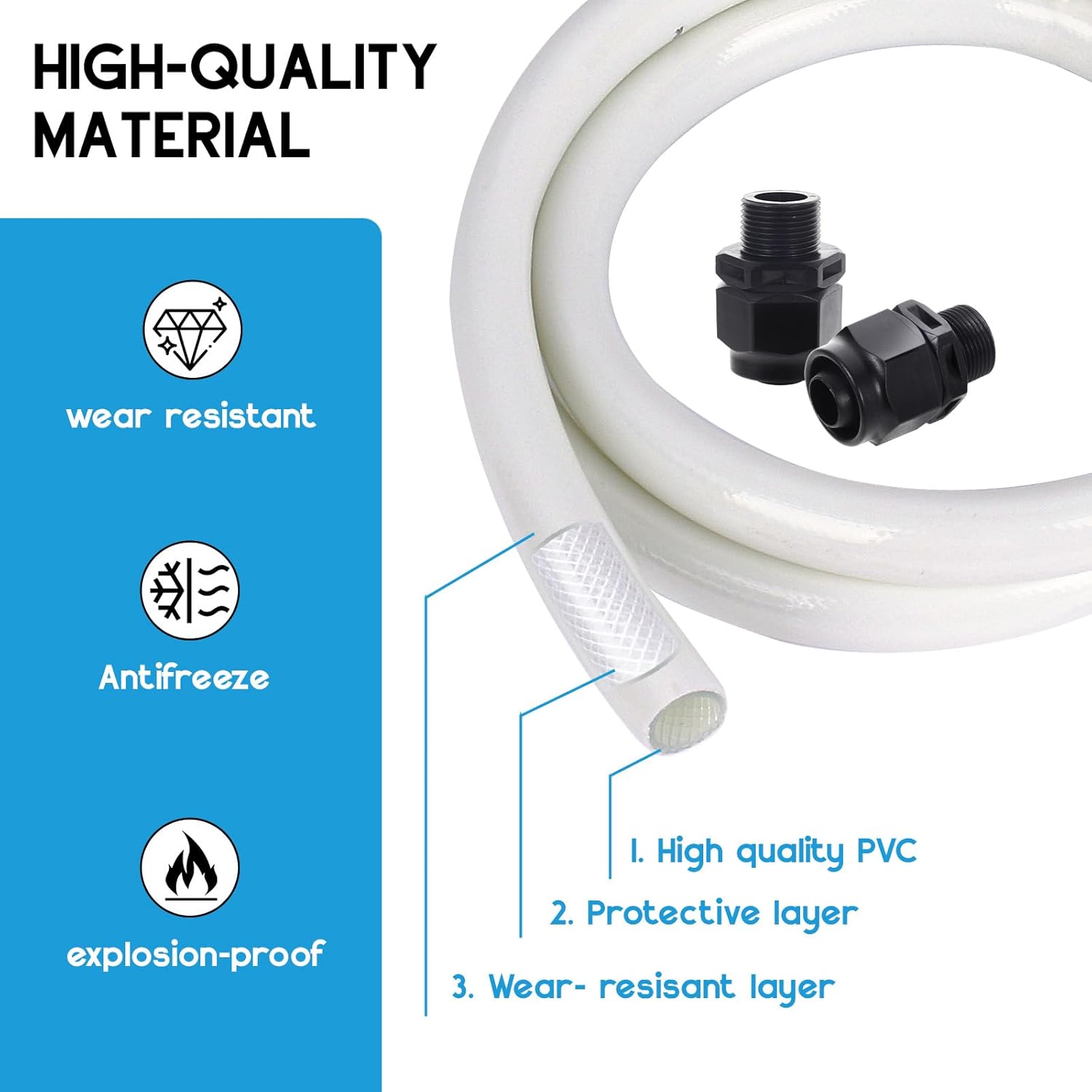 Pool Pump Booster Hose Kit Replacement 353020 for Pen-tair and Polaris Pressure side cleaner Booster pumps & automatic pool cleaners (6-foot)
