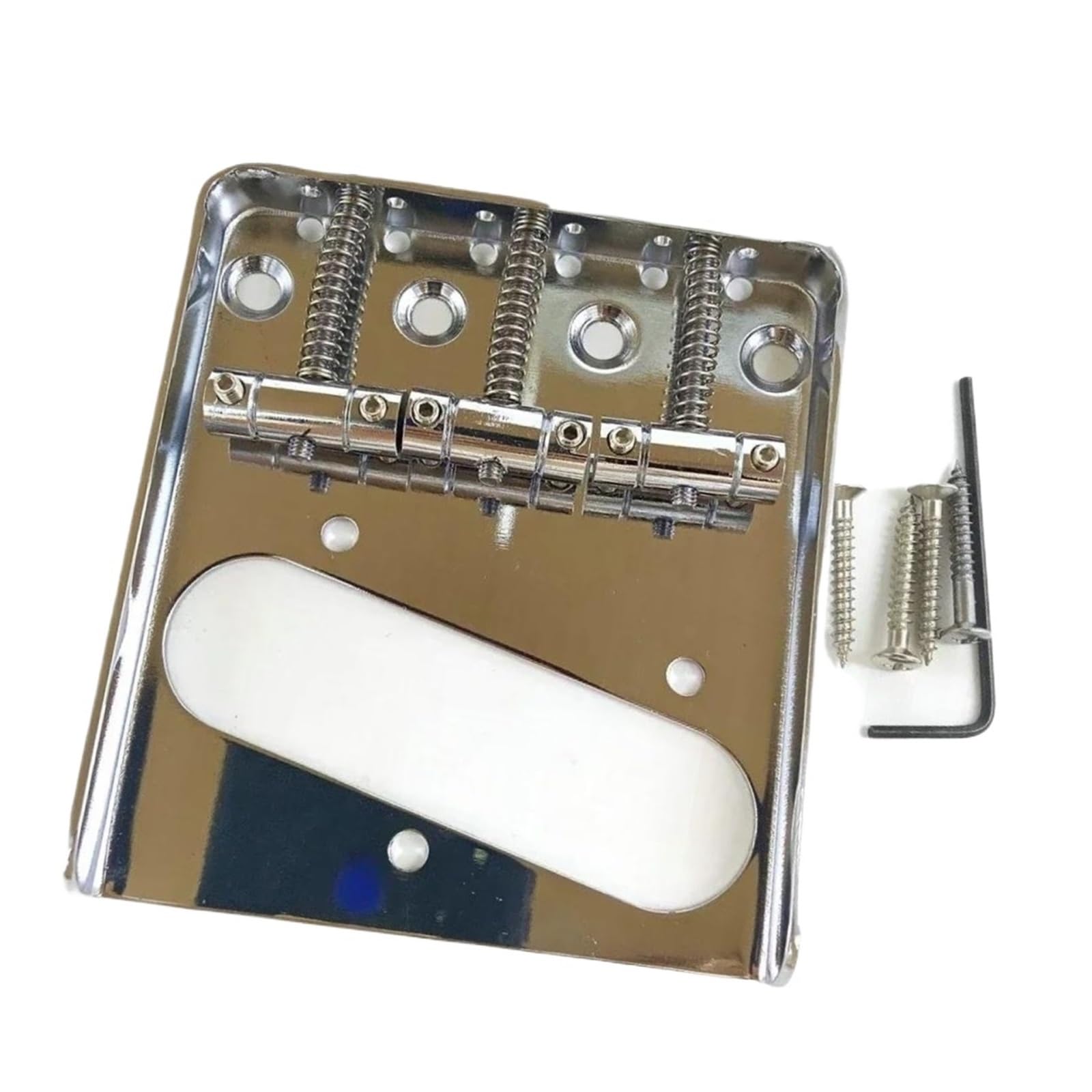 Ponte Chitarra Ponte a sei corde per chitarre elettriche TL Design con bordo piegato Cordiera regolabile Argento pieno Colore argento oro(All silver)