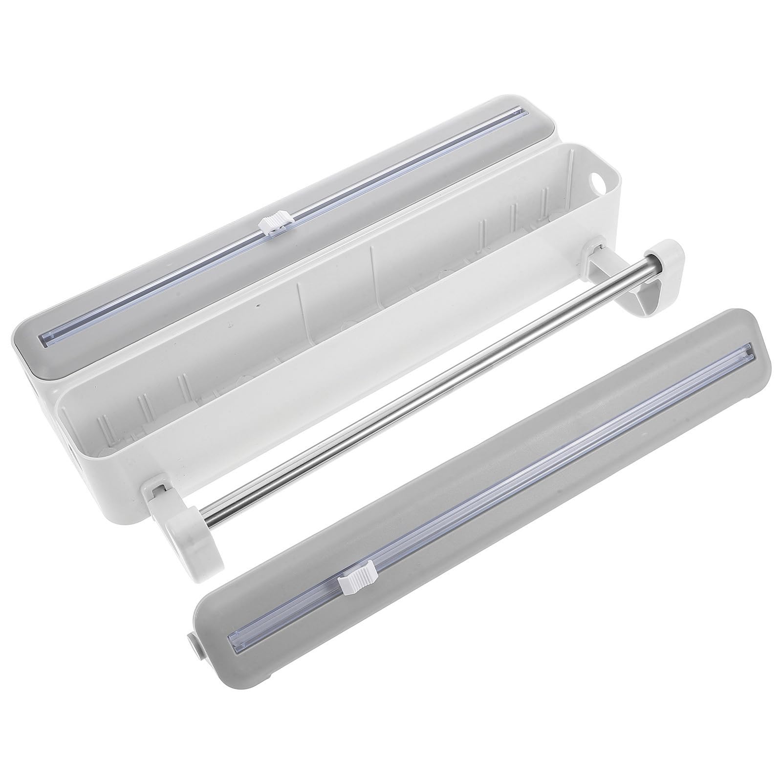 ifundom Distributeur Automatique de Film Alimentaire Double Couche en Abs Coupe-Film Intégré, Support Mural Élégant pour Organiser Cuisine à Domicile