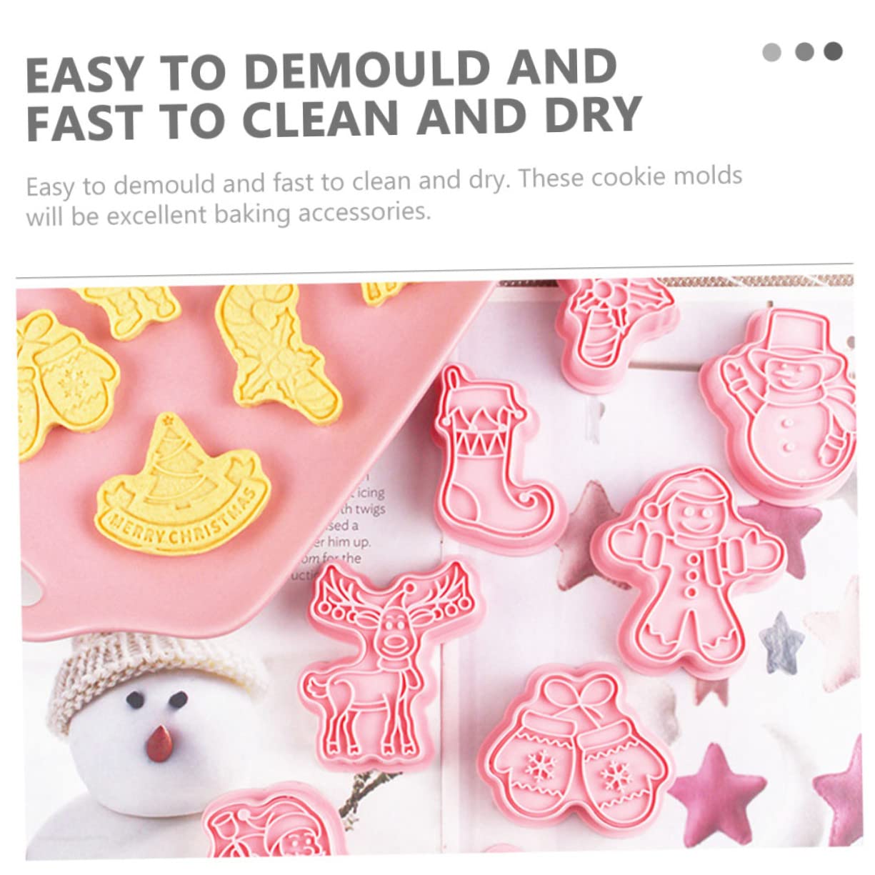 IMIKEYA 5 Sätze Keksform Kleine Keksausstecher Gummiartig Fallen Ausstechformen Dinosaurier-ausstechformen Urlaub Weihnachten Schneeflockenplätzchen Lebkuchen Bausatz Pp Rosa 8 Stück * 5