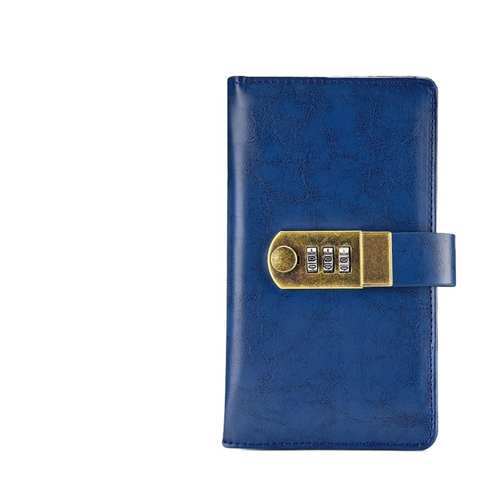 Carnet de voyage cuir bleu A6 avec cadenas pour agenda journal intime de bureau