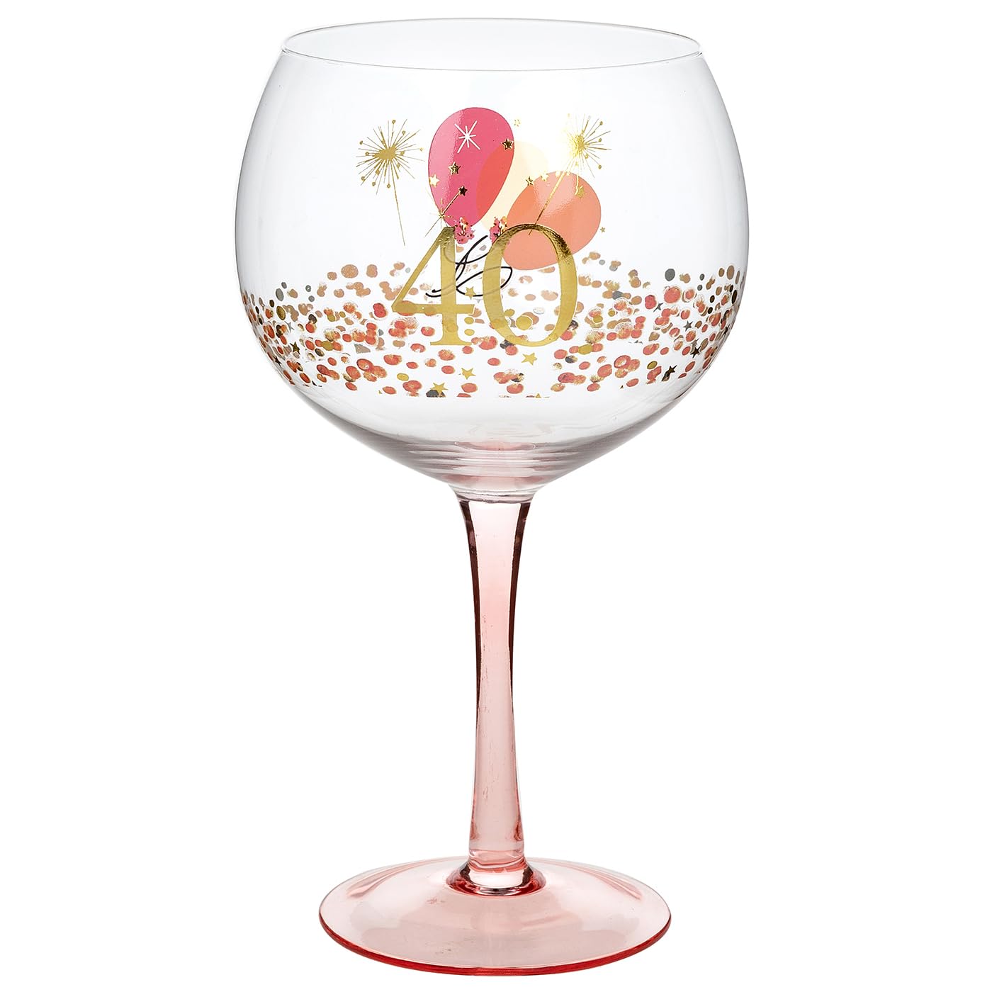 Shudehill Giftware Rush Blossom Special Birthday Gin Glass (40th)