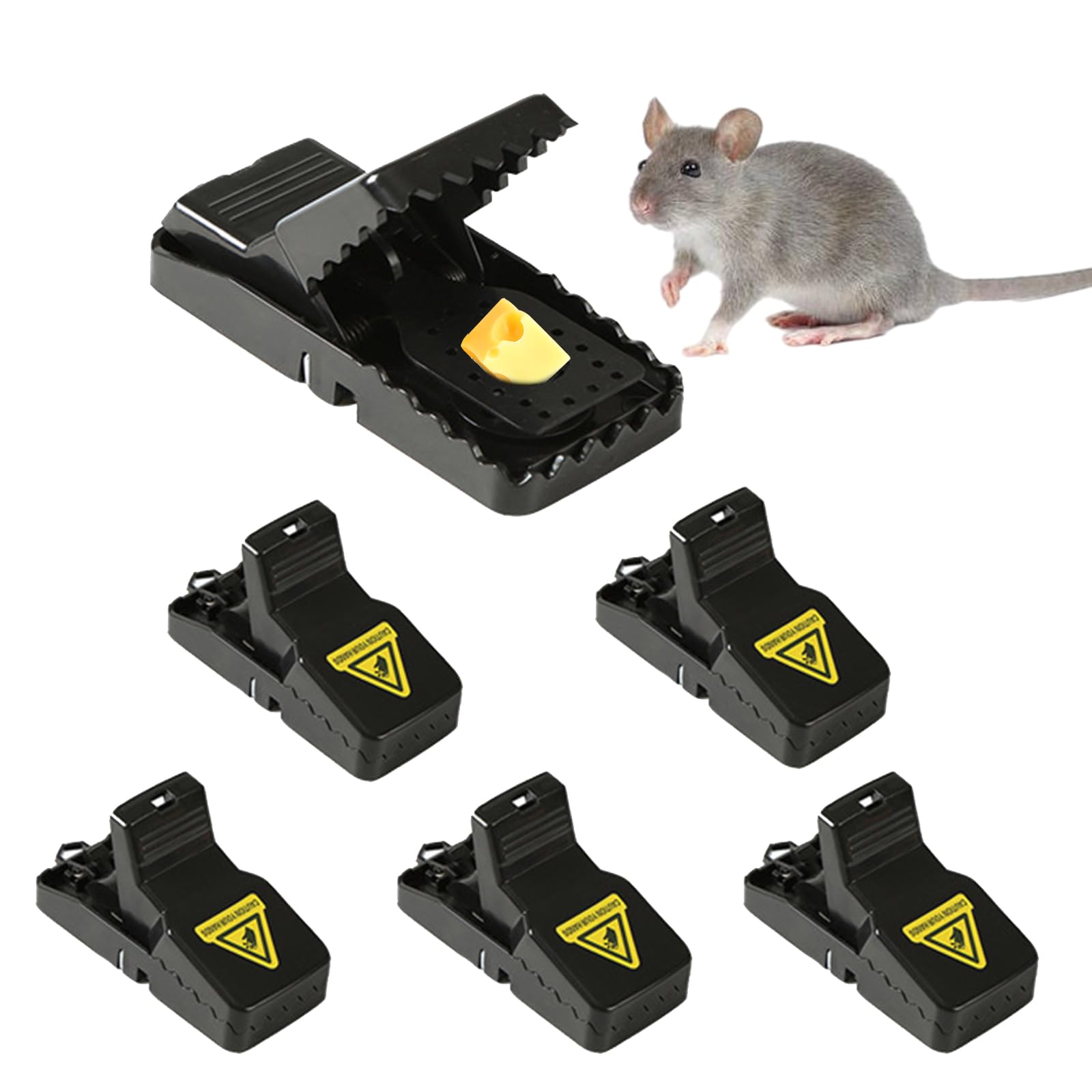 Mouse Traps 6 Pack, Reusable Mouse Trap for Indoors and Outdoors, Effective and High Sensitive Mice Catcher, Quick Rodent Trap, Mouse Trap That Kill Instantly, Mice Traps with Detachable Bait Cup