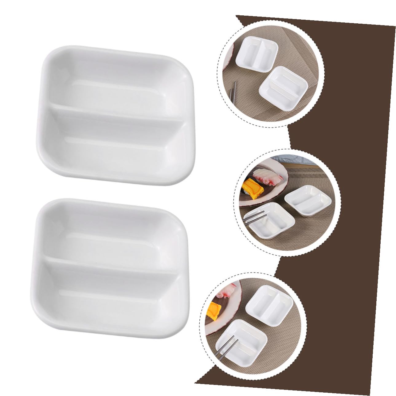 VICASKY Weiße Keramik Snackschale aus Lebensmittelechtem Material mit Glatter Oberfläche Kompakte Größe für Essig und Öl im Restaurant und Zuhause
