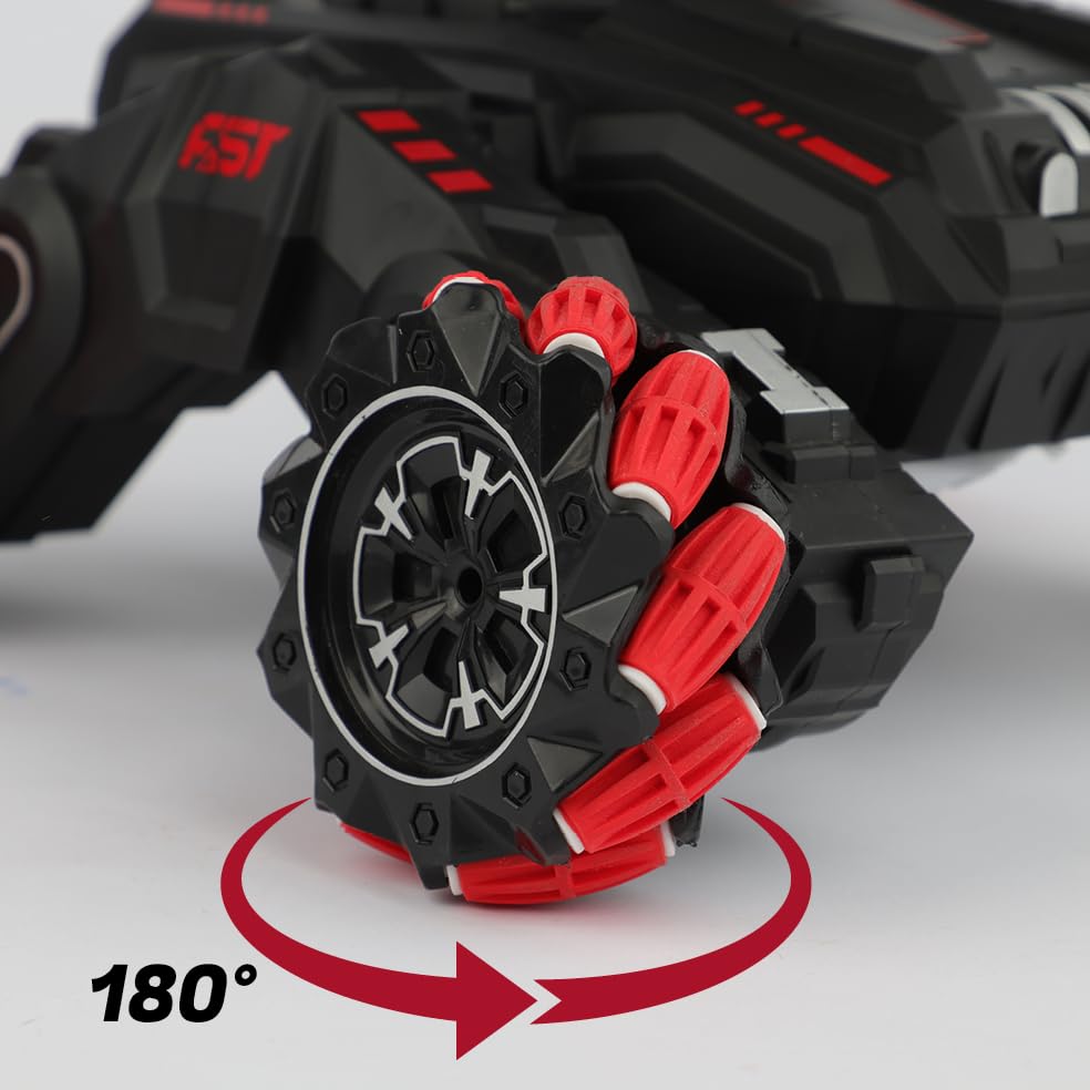 RC Stunt Car with LED Lights and Shock-Absorbing Wheels - Remote Control All-Terrain Monster Truck for Kids - High-Speed Off-Road Vehicle