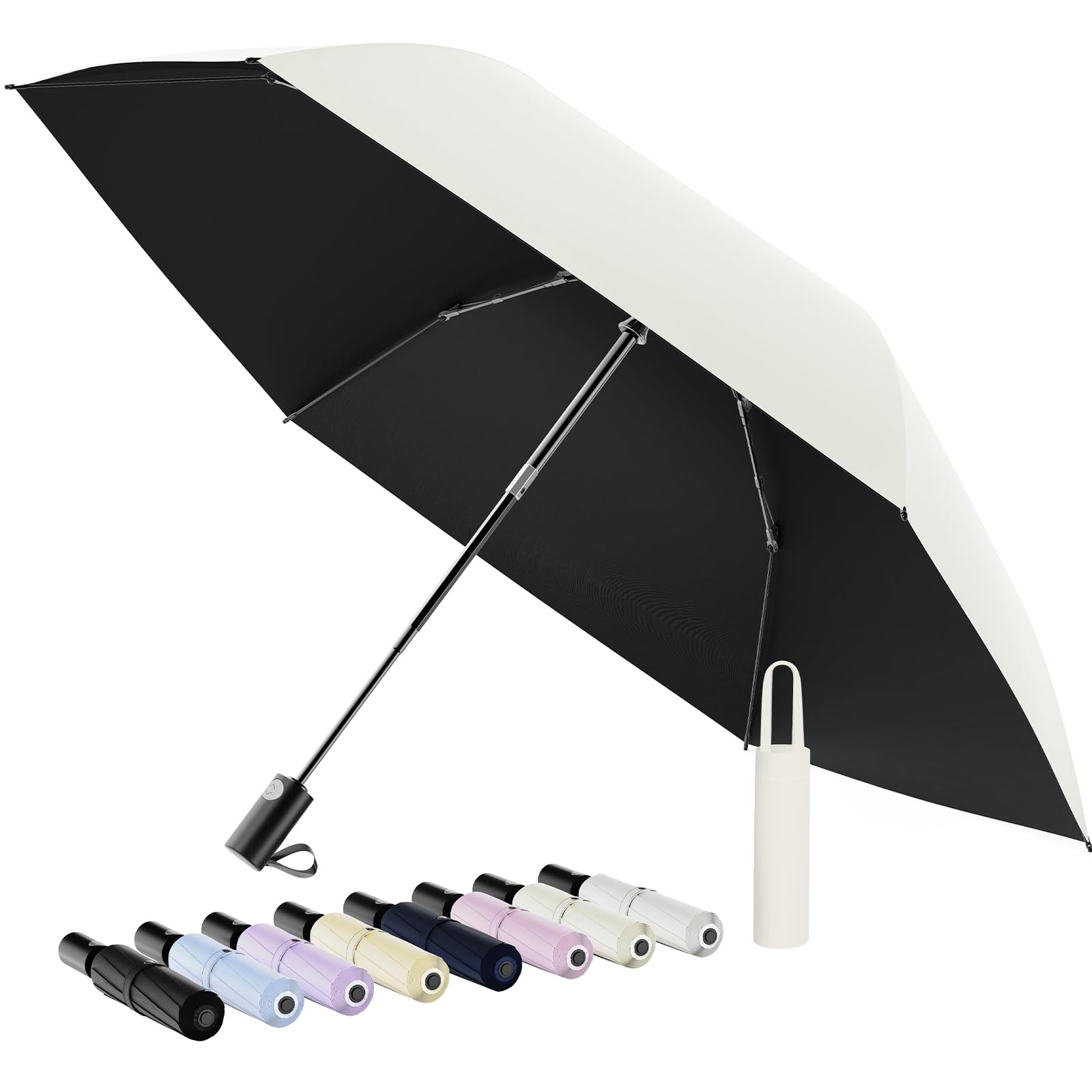 【Supervised by a Current Dermatologist, JIS Certified & Stepwise Storage】Sun Umbrella UV Cut 100% Light Blocking & Heat Resistant, Foldable Umbrella 【Industry First! Safety Automatic Opening】Alwgreen 