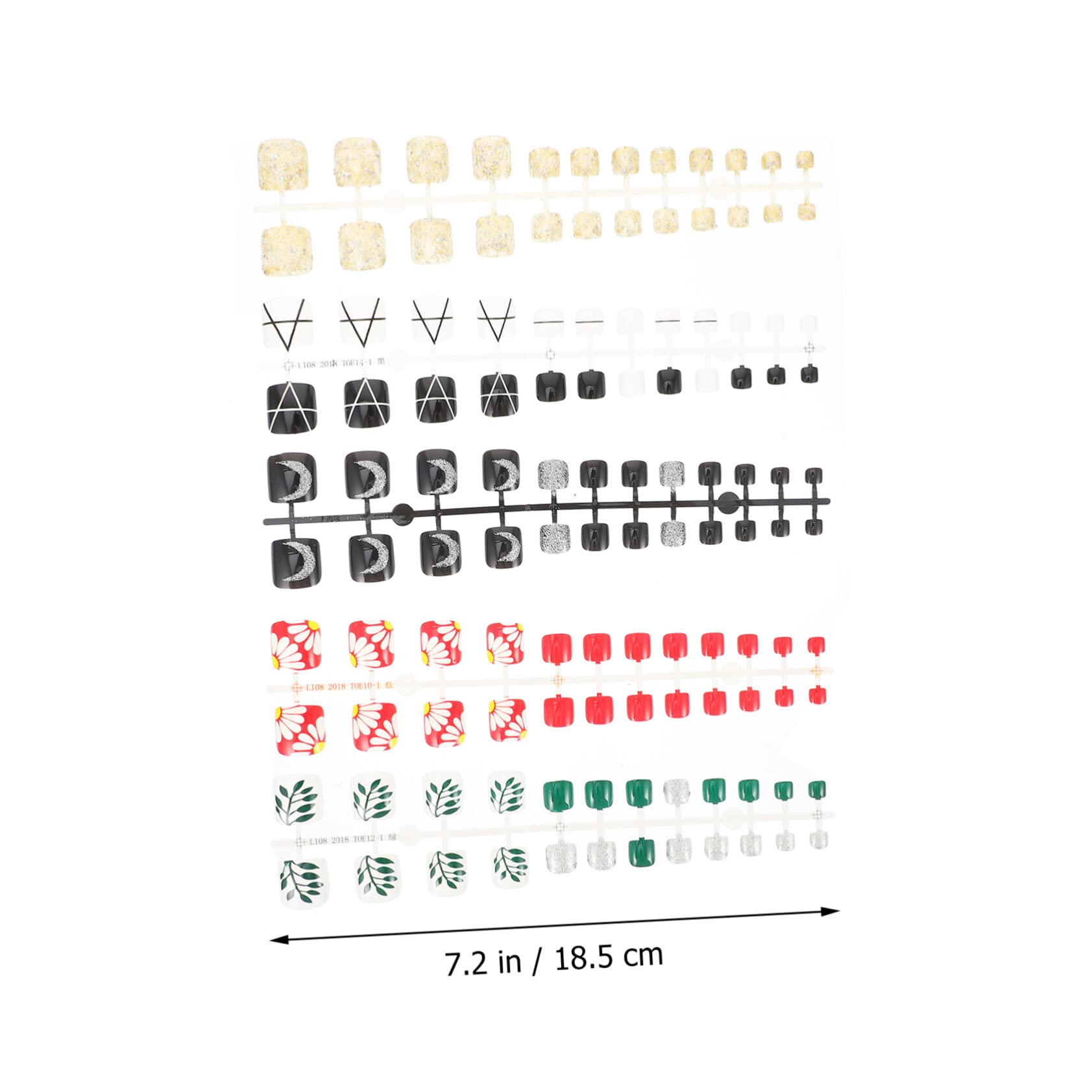 FRCOLOR 25sets Press Toenails Unghie Artificiali Per Piedi Facili Da Applicare Per Eventi Feste e Manicure Fai Da Te