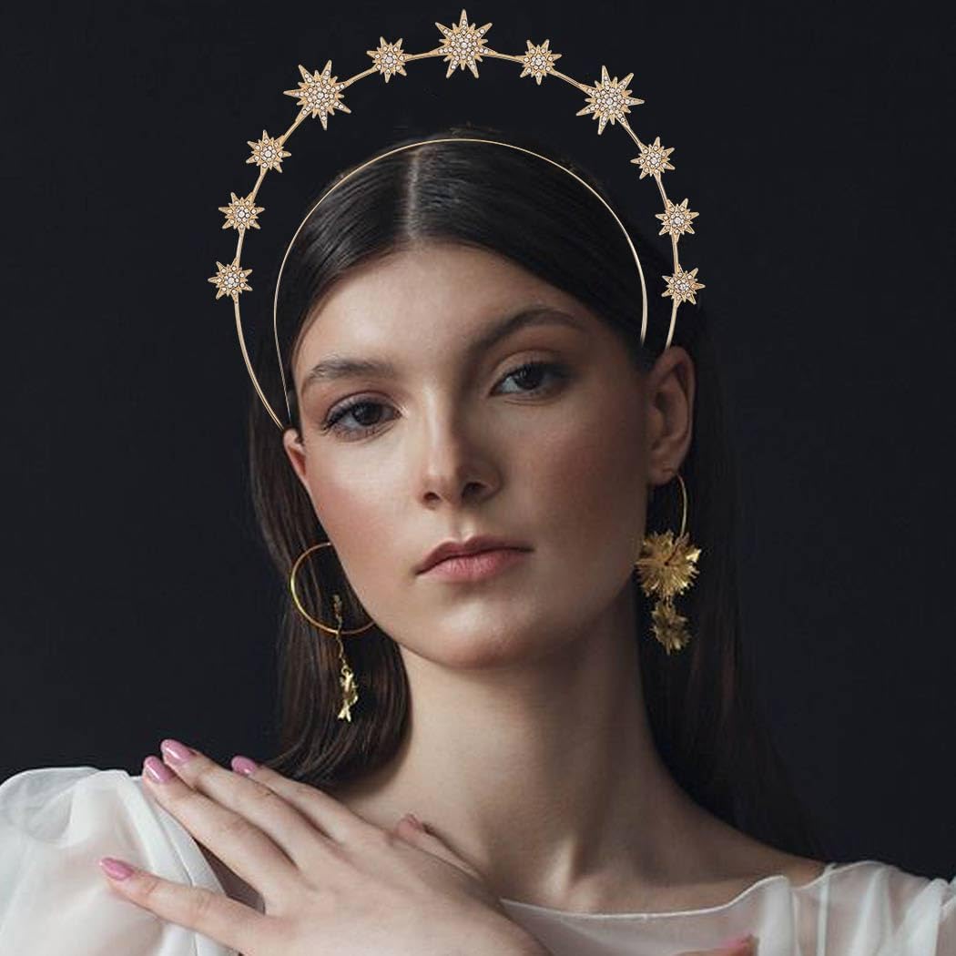 Somlatrecy Cerchietto Imbottito Per Donna Con Strass - Giallo Luccicante, Morbido Velluto, Accessorio Festa