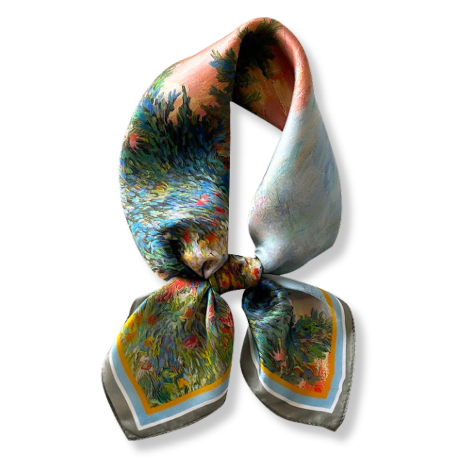PoeticEHome Bufanda de seda de morera 100% pura para mujer, pañuelo cuadrado 68x68cm, accesorio para cabeza cuello rega…