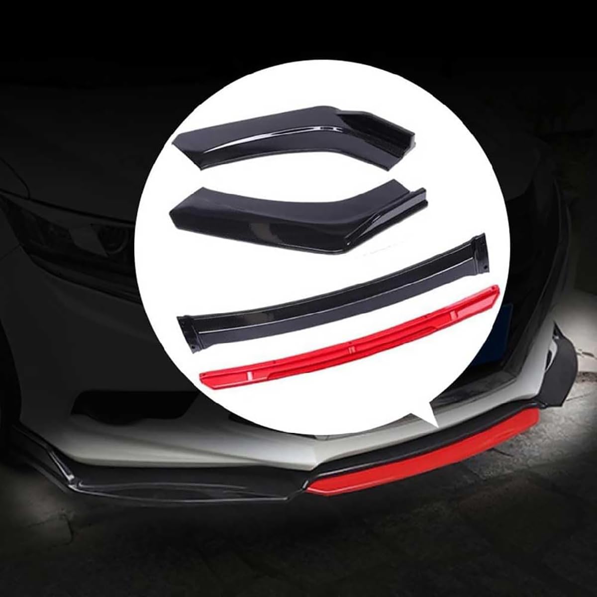 Alerón Delantero Coche,para Seat Leon FR 5F MK1 MK2 MK3 MK3.5 MK4 MK5 Ibiza 6J 6L,Coche Parachoques Delantero Labio Divisor Difusor Trim Kit lip Spoiler Delantero Frontal Proteger,A