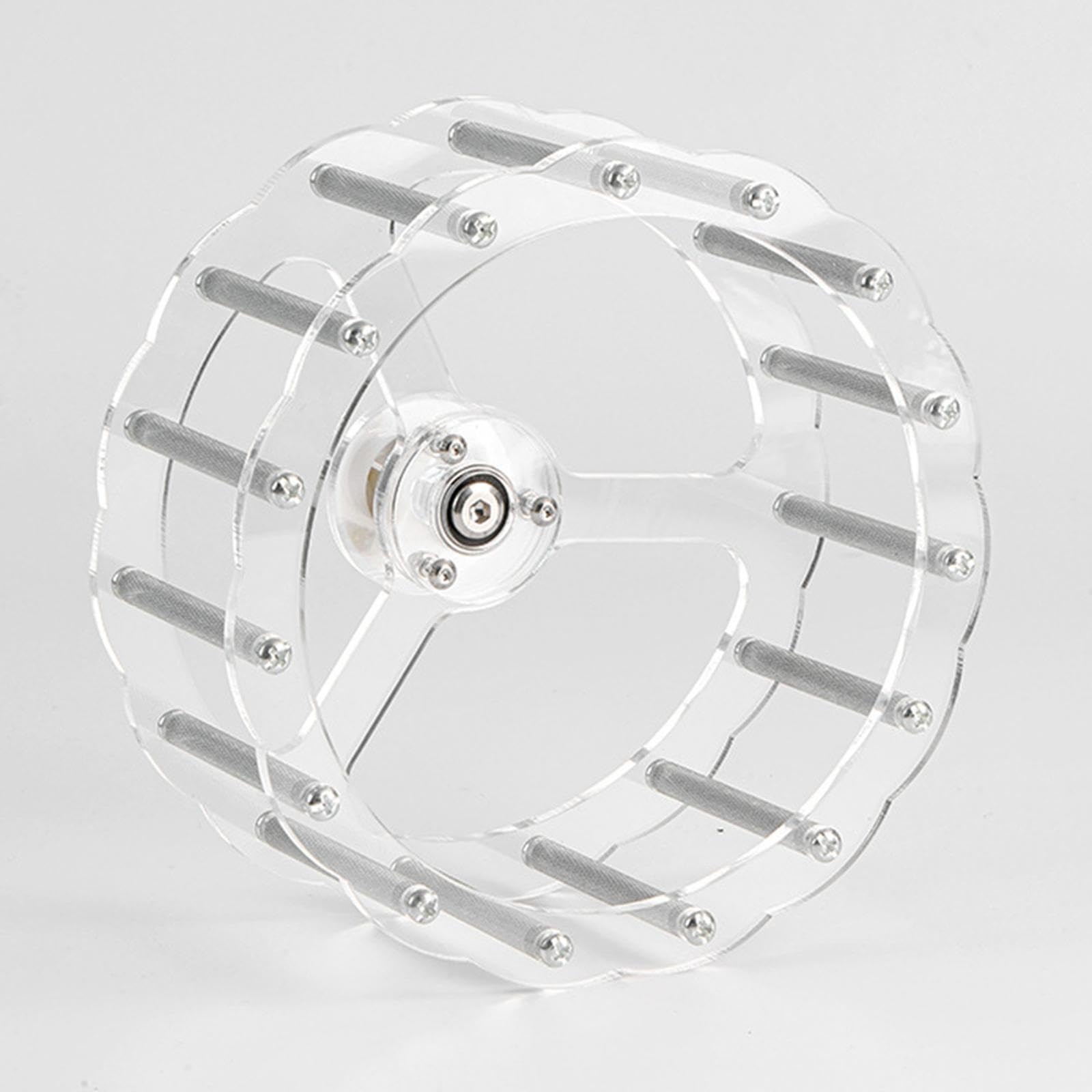 Accessorio per L'esercizio degli Uccelli, Giocattolo con Ruota Silenziosa per Parrocchetti E Tartarughe, Bastoncino di Metallo, 19.5 Cm di Diametro