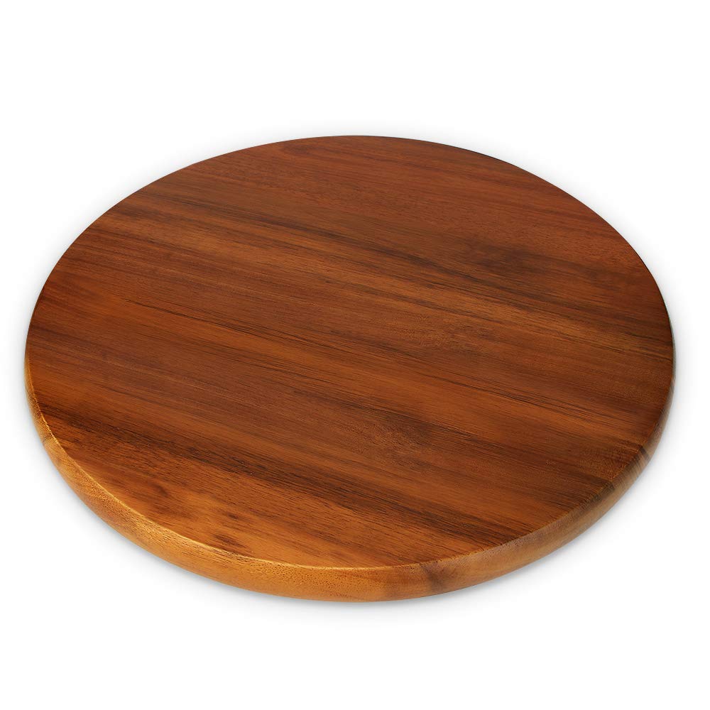AIDEA Acacia Wood Lazy Susan Turntable, Spinning Kitchen Cabinet Organizer 14" for Pantry Countertop