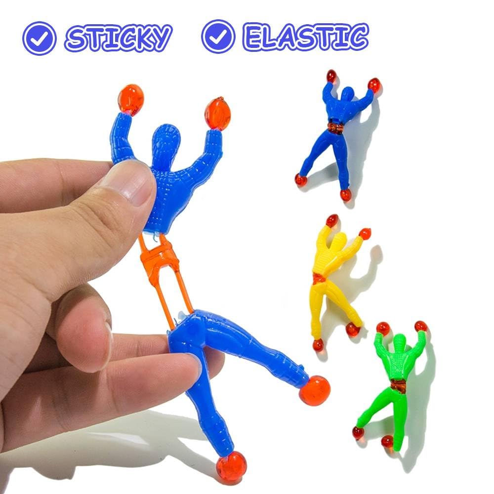 Henyall 20 Pcs Sticky Man Window Crawler Stretchy Men,Multicolored Window Walkers Sticky Set,Wall Crawlers Stretchy Toy,Perfect Party Bag Fillers for Kids Events,Goody Bags or Party Favors - Image 3