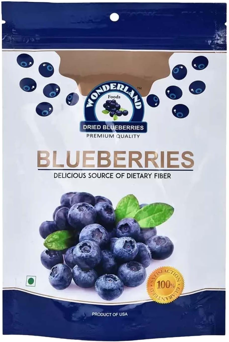 Wonderland Foods 150g Premium Dried Californian Blueberries Pouch | Dry Fruits | Healthy & Tasty Whole & Dried Blueberry