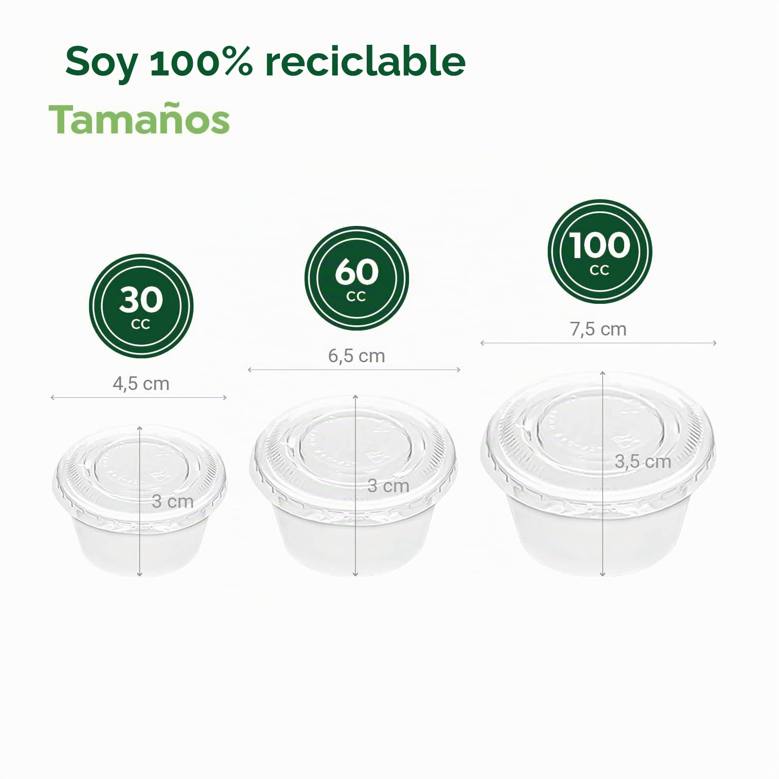 MAXI PRODUCTS - Botes de Plástico Reutilizables con Tapa - Tarrinas Blancas - Botes de Plástico Reutilizables para Salsas - Envases con Tapa - EXTRA RESISTENTES (100 cc, 1000 unidades)