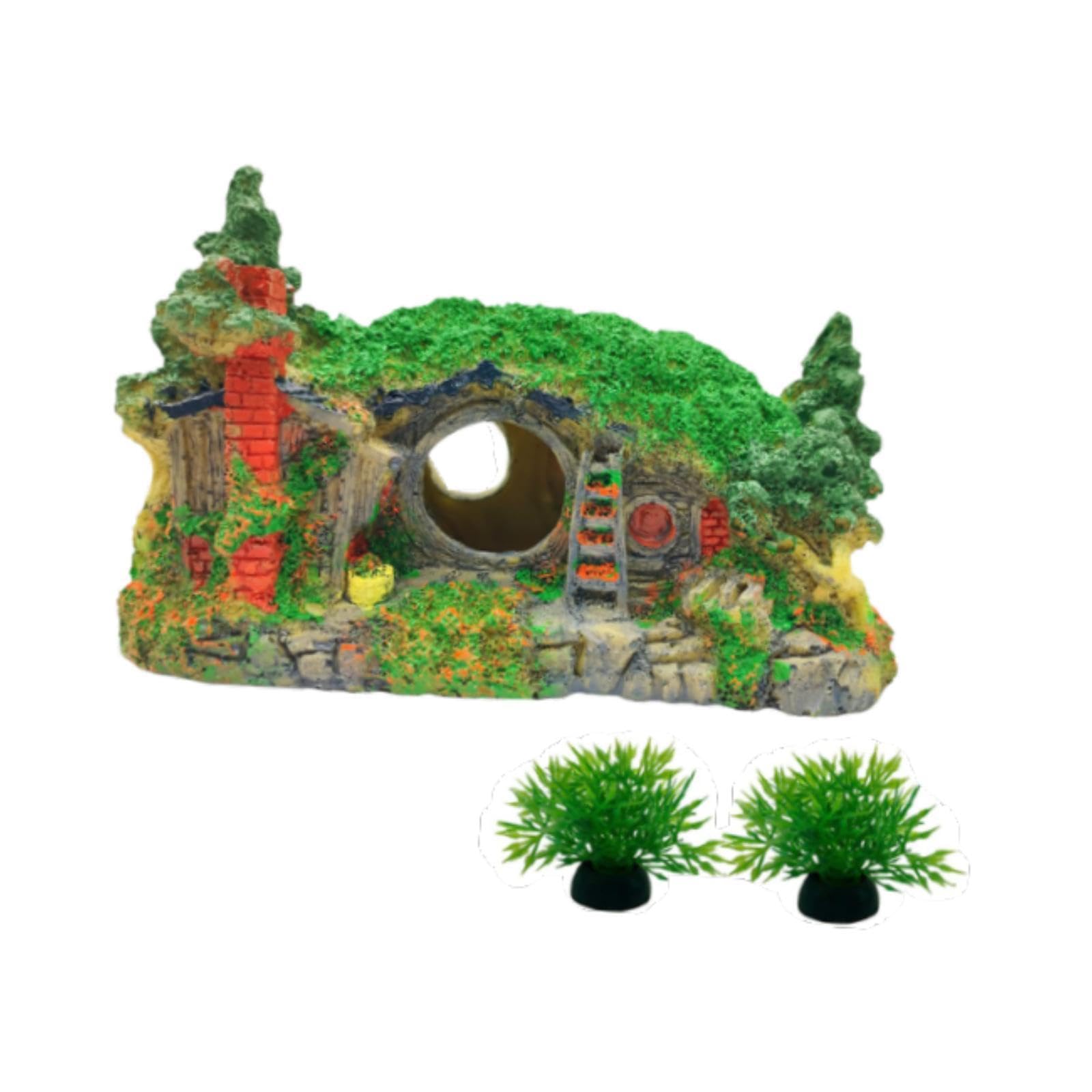 Decorazione per Acquario, Accessori per Acquario, Rifugio per Pesci Betta, Grotta Harz, Casa